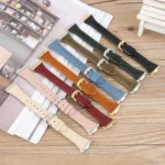 Metal Connector Heart-Shaped Embossed Leather Watch Band - Image 3