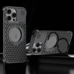 R-JUST RJ-64 Aromatherapy Heat Dissipation MagSafe Phone Case with Stand, For iPhone 16 Pro Max, For iPhone 16 Pro, For iPhone 16, For iPhone 15 Pro Max, For iPhone 15 Pro, For iPhone 15