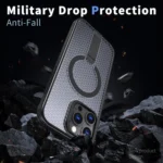 Honeycomb Cooling MagSafe Holder Phone Case, For iPhone 16 Plus, For iPhone 16, For iPhone 15 Pro Max - Image 3