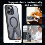 Honeycomb Cooling MagSafe Holder Phone Case, For iPhone 16 Plus, For iPhone 16, For iPhone 15 Pro Max - Image 6