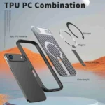 Honeycomb Cooling MagSafe Holder Phone Case, For iPhone 17 Air, For iPhone 16 Pro Max, For iPhone 16 Pro - Image 5