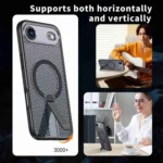 Honeycomb Cooling MagSafe Holder Phone Case, For iPhone 17 Air, For iPhone 16 Pro Max, For iPhone 16 Pro - Image 6