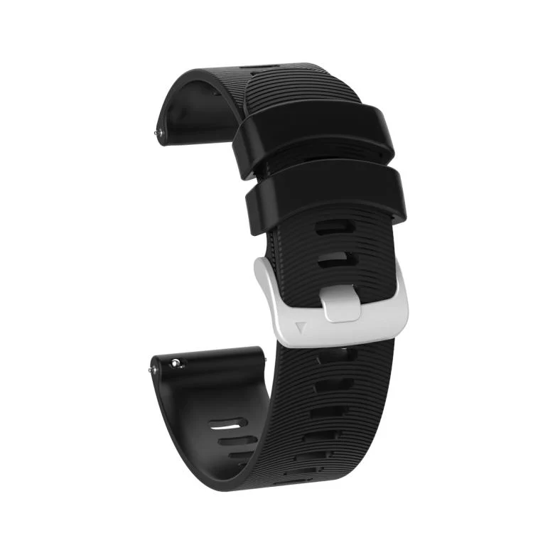 Stripes Silver Buckle Silicone Watch Band