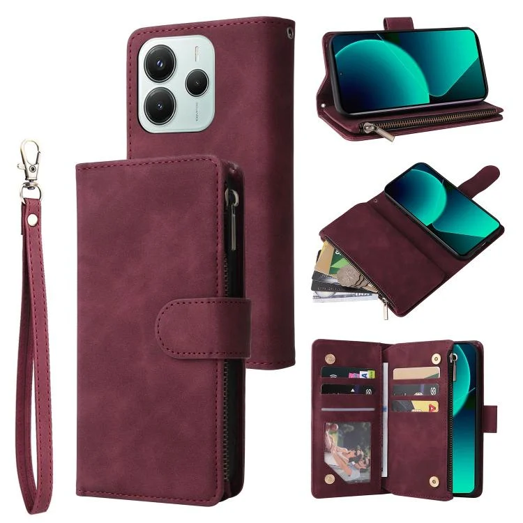 Multifunctional Multi-Card Wallet Phone Leather Case, For Redmi Note 14 5G, For Redmi 13 4G / 5G