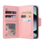 Rivet Buckle 9 Cards Three Fold Leather Phone Case, For Redmi Note 14 4G 164.84mm, For Redmi Note 14 5G, For Redmi Note 14 Pro 5G - Image 4