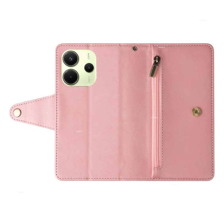 EDA007693903A_4.webp Rivet Buckle 9 Cards Three Fold Leather Phone Case, For Redmi Note 14 4G 164.84mm, For Redmi Note 14 5G, For Redmi Note 14 Pro 5G - Image 5