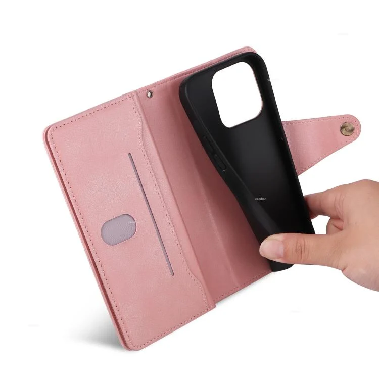 EDA007693903A_6.webp Rivet Buckle 9 Cards Three Fold Leather Phone Case, For Redmi Note 14 4G 164.84mm, For Redmi Note 14 5G, For Redmi Note 14 Pro 5G - Image 7