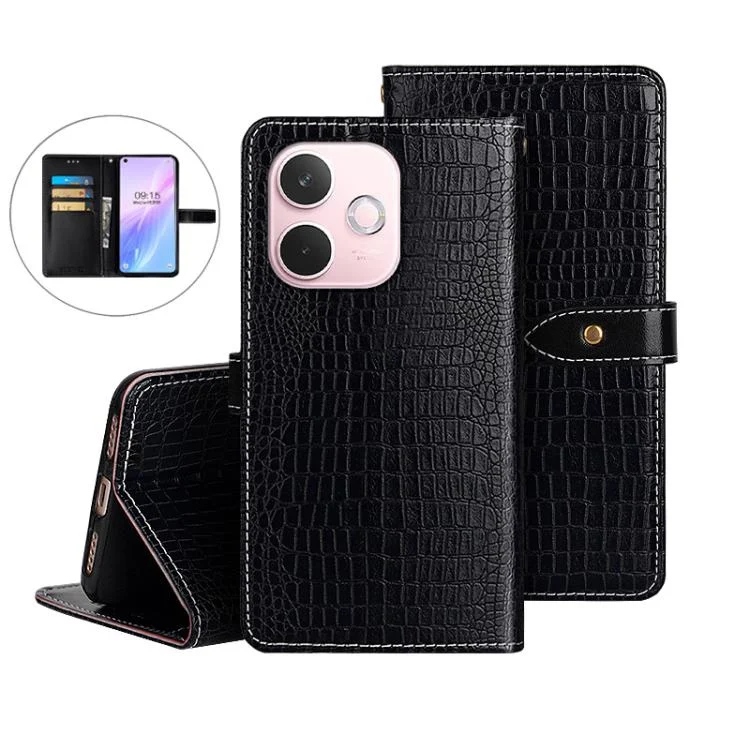 idewei Crocodile Texture Leather Phone Case, For OPPO A5 Pro 5G Global, For OPPO Reno13 F 5G