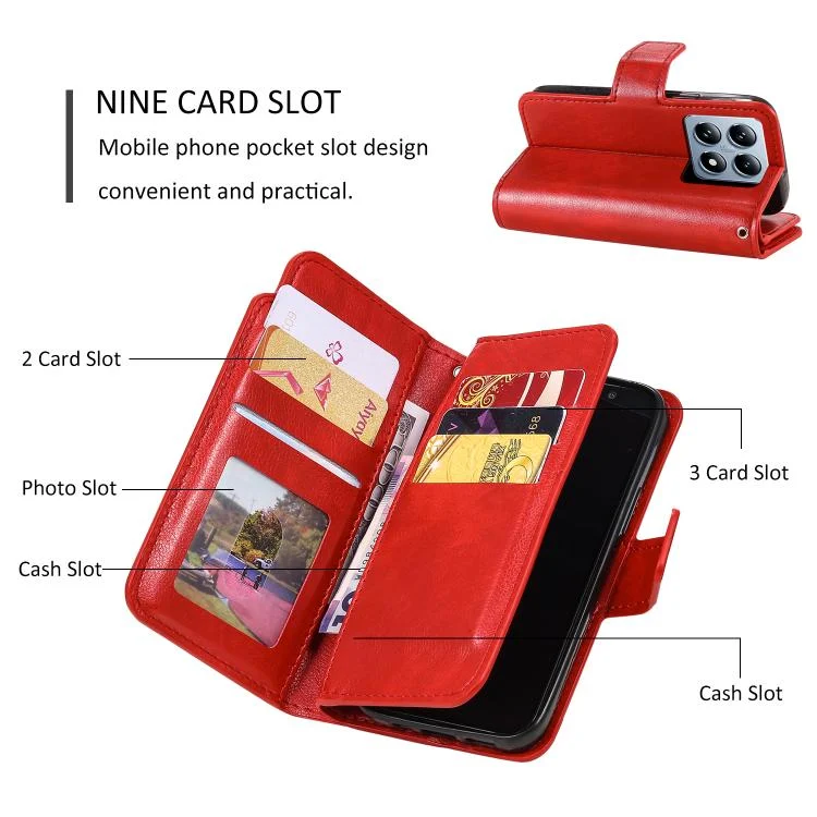 EDA007730102A_4.webp Tri-Fold 9-Card Wallets Leather Phone Case, For Xiaomi 14T Pro, For Xiaomi 14T - Image 5