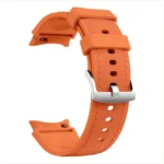 Silver Pin Buckle Leather Silicone Watch Band - Image 5