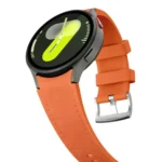Silver Pin Buckle Leather Silicone Watch Band - Image 6