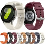 Silver Pin Buckle Leather Silicone Watch Band - Image 2