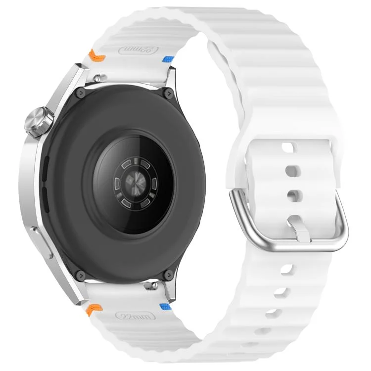 EDA007740001A_1.webp Silver Steel Buckle Wavy Grain Stitched Silicone Watch Band - Image 6