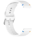 Silver Steel Buckle Wavy Grain Stitched Silicone Watch Band - Image 7