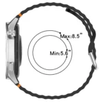 Silver Steel Buckle Wavy Grain Stitched Silicone Watch Band - Image 3