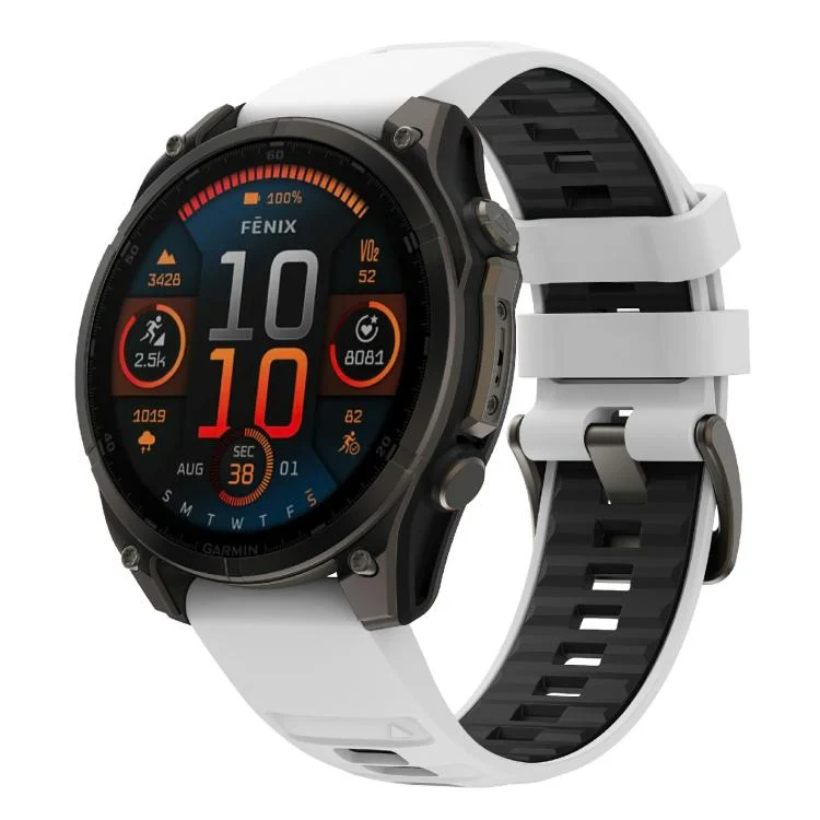 For Garmin 22mm Kalebol Two-color Silicone Strap