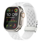 Kalebol Mesh Silver Umbrella Buckle Silicone Strap, For Apple Watch 42mm / 41mm / 40mm / 38mm