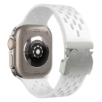 Kalebol Mesh Silver Umbrella Buckle Silicone Strap, For Apple Watch 42mm / 41mm / 40mm / 38mm - Image 5