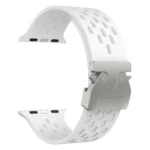 Kalebol Mesh Silver Umbrella Buckle Silicone Strap, For Apple Watch 42mm / 41mm / 40mm / 38mm - Image 6