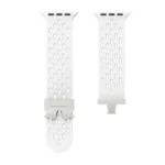 Kalebol Mesh Silver Umbrella Buckle Silicone Strap, For Apple Watch 42mm / 41mm / 40mm / 38mm - Image 7