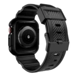 VIETAO Carbon Fiber Silicone Strap, For Apple Watch 46mm / 45mm / 44mm / 42mm, For Apple Watch 42mm / 41mm / 40mm / 38mm - Image 3