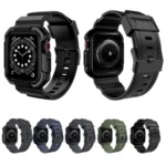 VIETAO Carbon Fiber Silicone Strap, For Apple Watch 46mm / 45mm / 44mm / 42mm, For Apple Watch 42mm / 41mm / 40mm / 38mm - Image 2