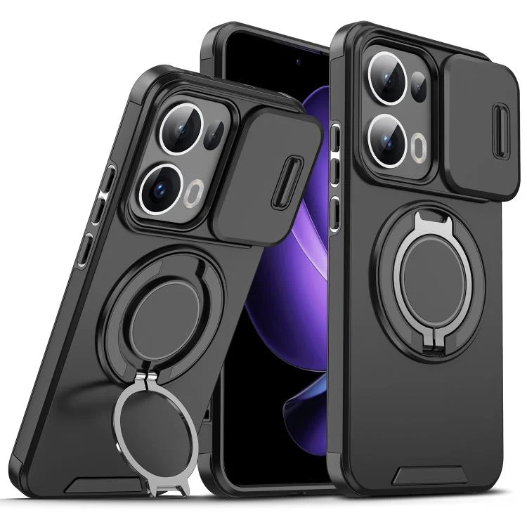 Sliding Camshield Ring Holder Phone Case, For OPPO Reno13 Pro 5G Global, For OPPO Reno13 5G Global, For OPPO Reno13 F 5G