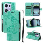 3D Butterfly Embossed Pattern Flip Leather Phone Case, For Xiaomi Poco M6 Pro 4G Global, For Xiaomi 15 Ultra 5G Global