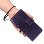 Embossed Sunflower Pattern Flip Leather Phone Case, For Xiaomi Poco M6 Pro 4G Global, For Xiaomi 15 Ultra 5G Global - Image 5
