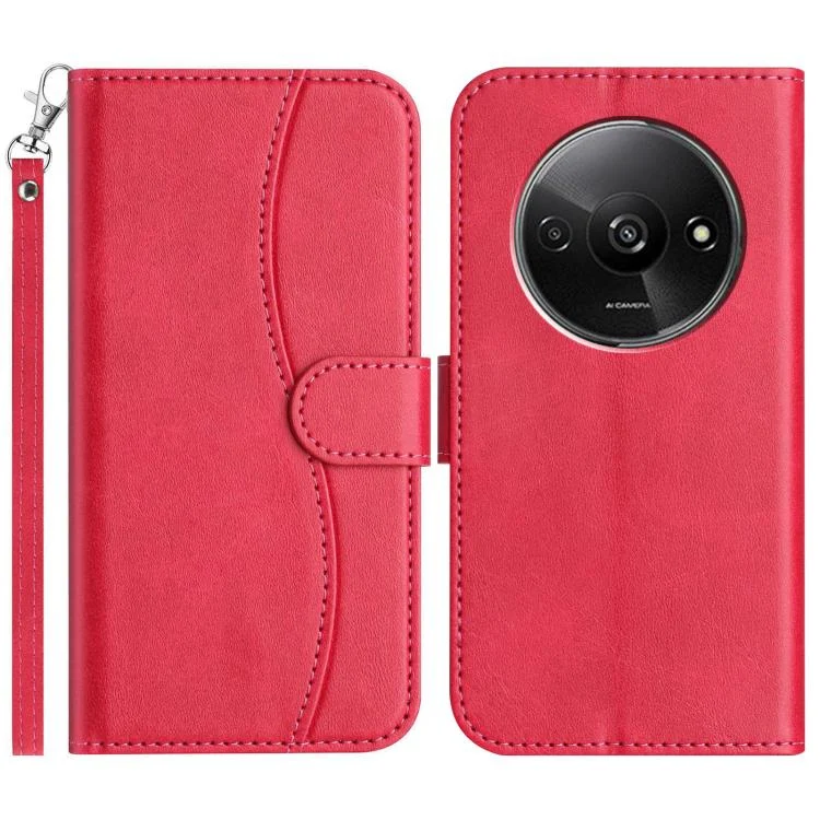 EDA007767704A.webp Dual-Folded S-shape Leather Phone Case, For Redmi A3 / Poco C61, For Redmi Note 13 Pro 5G, For Redmi 13C 4G - Image 1