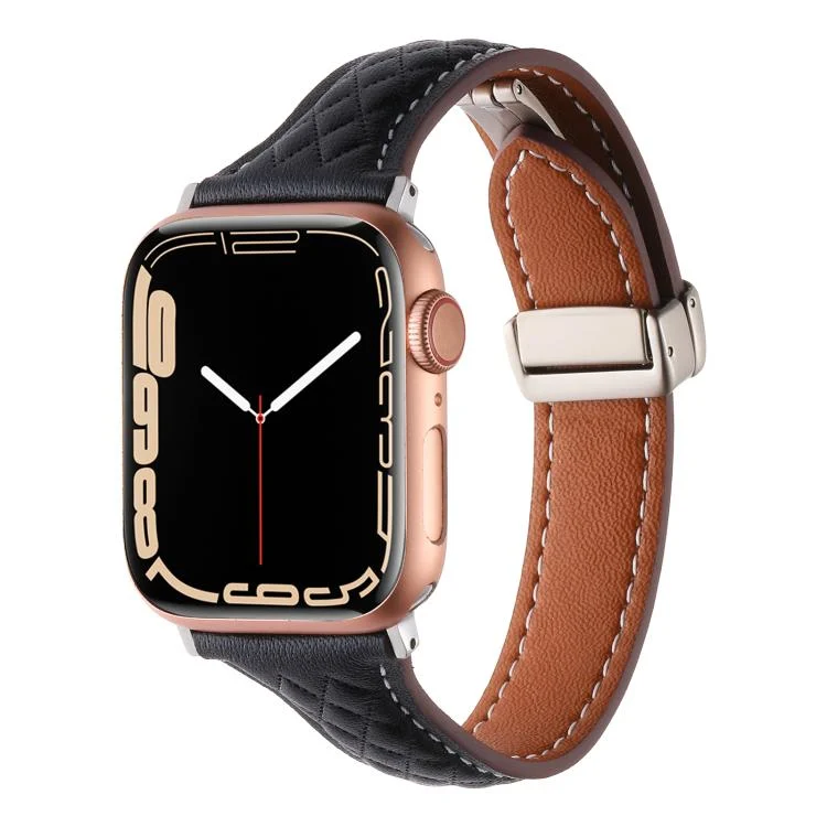 Kalebol Diamond Pattern Magnetic Buckle Leather Strap, For Apple Watch 42mm / 41mm / 40mm / 38mm