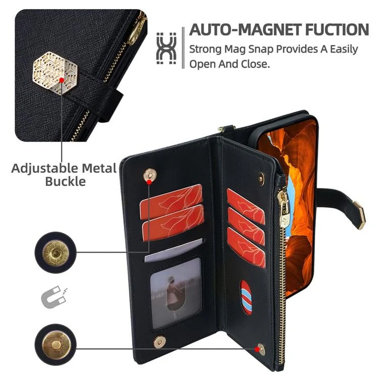 EDA007770304A_2.webp Crossbody Handle Cross Texture Leather Phone Case, For Xiaomi Civi 5 Pro 5G, For Xiaomi 15 Ultra, For Xiaomi 14T Pro 5G, For Xiaomi 14T 5G - Image 3