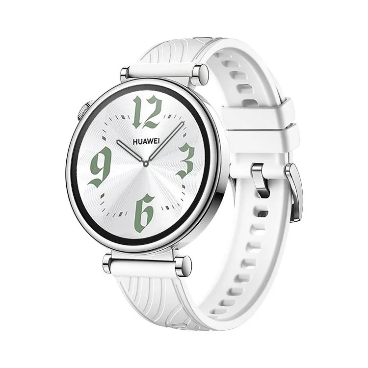 Kalebol 18mm Universal Textured Silicone Silver Buckle Strap