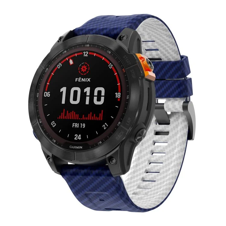 Kalebol Two Color Carbon Fiber Print Silicone Watch Band