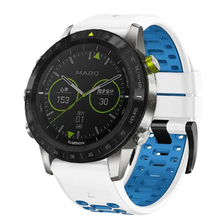 Kalebol Three Rows Hole Two Color Silicone Watch Band