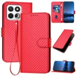 YX0070 Carbon Fiber Buckle Leather Phone Case with Lanyard, For Xiaomi 15 Ultra