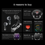 D9 1.46 inch 2 in 1 Bluetooth Earphone Smart Watch, Support Bluetooth Call / NFC / Heart Rate - Image 3