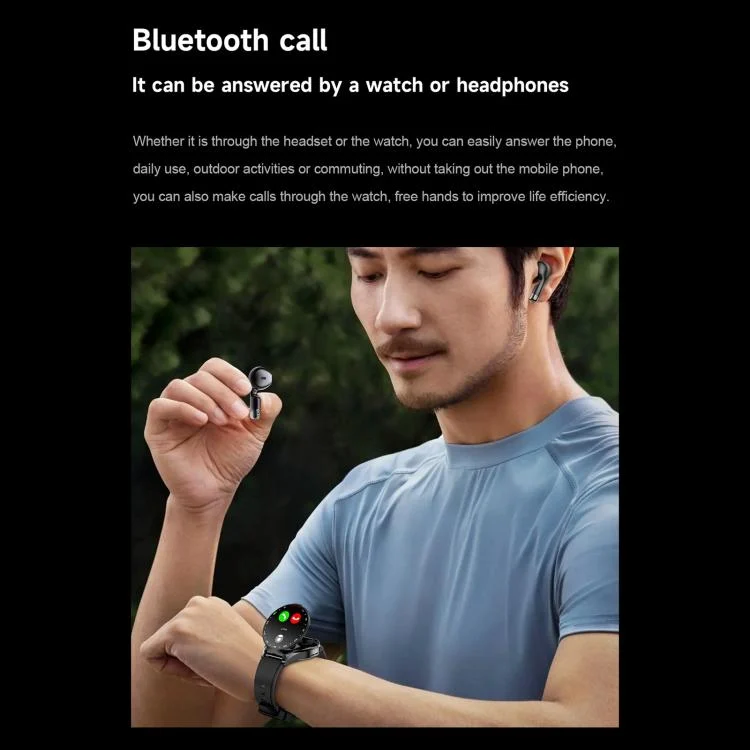 EDA0078028_B5.webp D9 1.46 inch 2 in 1 Bluetooth Earphone Smart Watch, Support Bluetooth Call / NFC / Heart Rate - Image 6