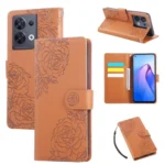 Rose Flower Embossed 3-Card Slots Leather Phone Case, For OPPO Reno8 5G, For OPPO Reno7 4G / F21 Pro 4G, For OPPO Reno7 5G / Find X5 Lite, For OPPO A96 5G