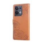 Rose Flower Embossed 3-Card Slots Leather Phone Case, For OPPO Reno8 5G, For OPPO Reno7 4G / F21 Pro 4G, For OPPO Reno7 5G / Find X5 Lite, For OPPO A96 5G - Image 3