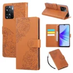Rose Flower Embossed 3-Card Slots Leather Phone Case, For OPPO A77, For OPPO A1 Pro, For OPPO A17 4G / A17k Global, For OPPO Reno8 Pro 5G