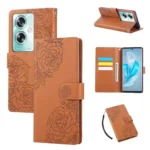 Rose Flower Embossed 3-Card Slots Leather Phone Case, For OPPO A79 5G, For OPPO A59 5G Global, For OPPO A5 Pro 5G Global, For OPPO Reno13 Pro 5G Global