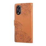 Rose Flower Embossed 3-Card Slots Leather Phone Case, For OPPO A1 5G / A98 5G, For OPPO Find X8 Pro 5G, For OPPO Reno8 T 4G, For OPPO A78 5G - Image 3