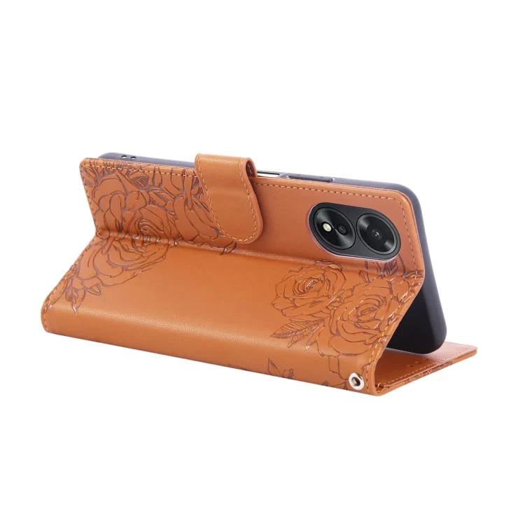 EDA007809430A_4.webp Rose Flower Embossed 3-Card Slots Leather Phone Case, For OPPO A1 5G / A98 5G, For OPPO Find X8 Pro 5G, For OPPO Reno8 T 4G, For OPPO A78 5G - Image 5
