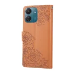 Rose Flower Embossed 3-Card Slots Leather Phone Case, For Redmi 13C 4G / 5G / Poco C65, For Redmi Note 13R Pro, For Redmi Note 13 Pro 5G, For Redmi 12 4G / 5G / Note 12R - Image 3