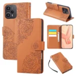 Rose Flower Embossed 3-Card Slots Leather Phone Case, For Redmi Note 12 Turbo / Poco F5, For Redmi Note 11S / 12S 4G Global, For Redmi Note 11 Pro 4G / 5G Global, For Redmi Note 12 4G Global