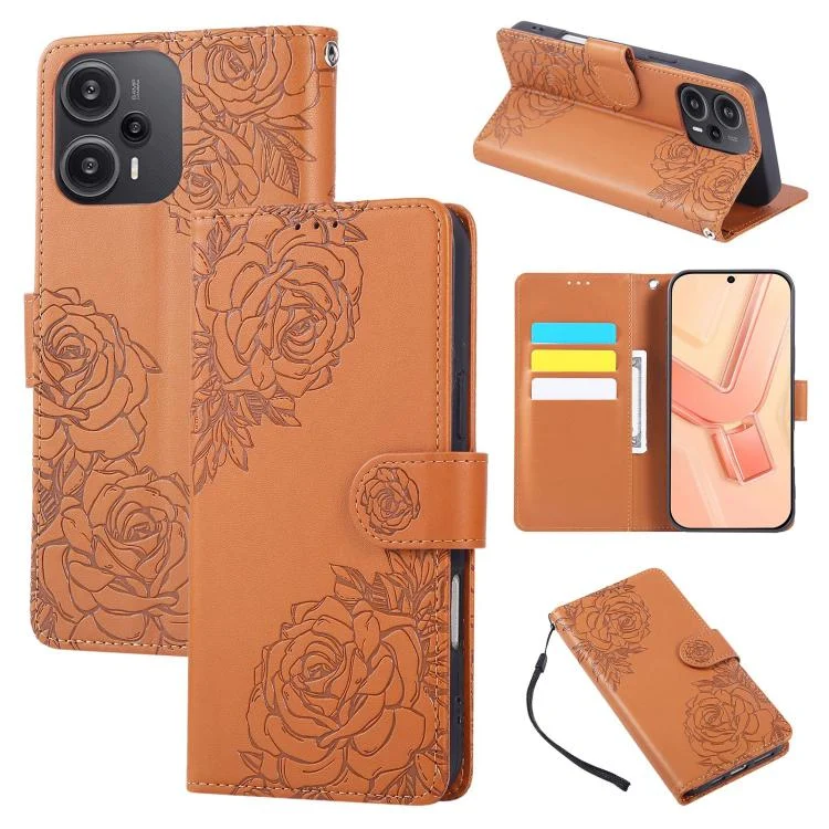 EDA007809720A.webp Rose Flower Embossed 3-Card Slots Leather Phone Case, For Redmi Note 12 Turbo / Poco F5, For Redmi Note 11S / 12S 4G Global, For Redmi Note 11 Pro 4G / 5G Global, For Redmi Note 12 4G Global - Image 1