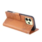 Rose Flower Embossed 3-Card Slots Leather Phone Case, For Redmi Note 14 4G 164.84mm, For Redmi Note 14 Pro 4G, For Redmi Note 14 5G Global, For Redmi Note 14 Pro 5G Global - Image 5