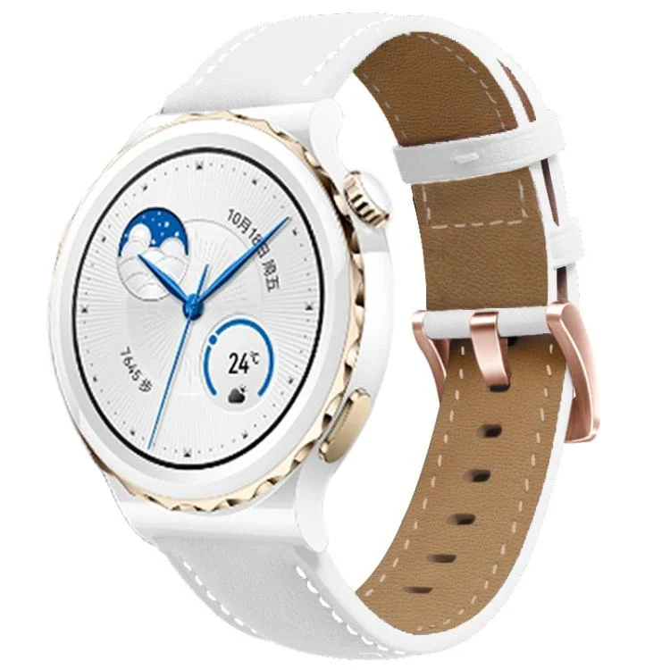 Rose Gold Buckle Leather Watch Band
