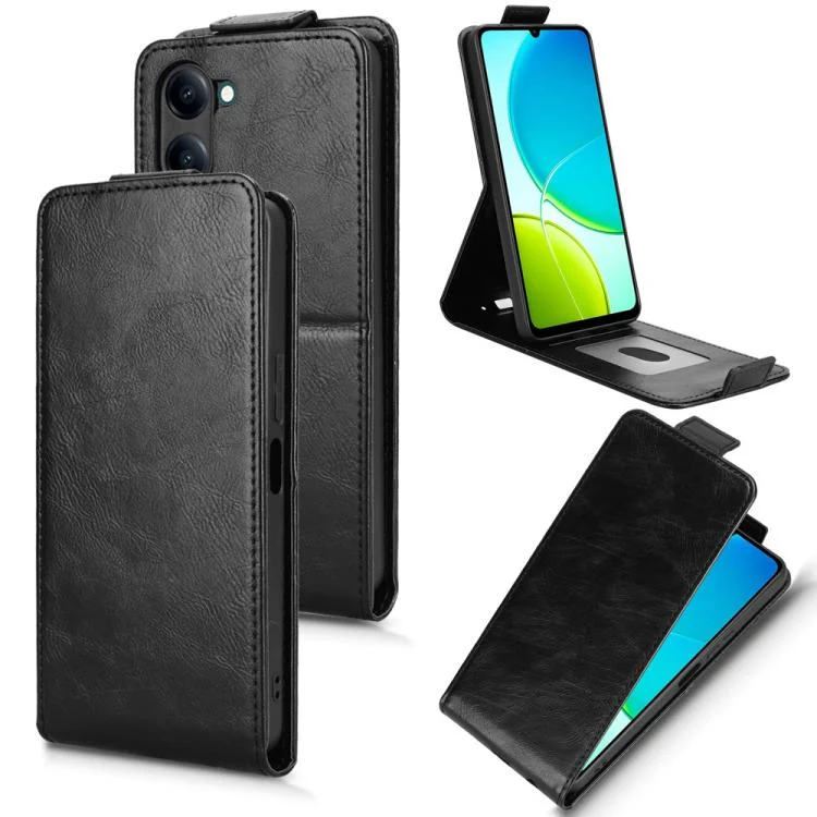 Magnetic Vertical Flip Leather Phone Case with Buckle, For vivo Y04 4G / Y29s 5G